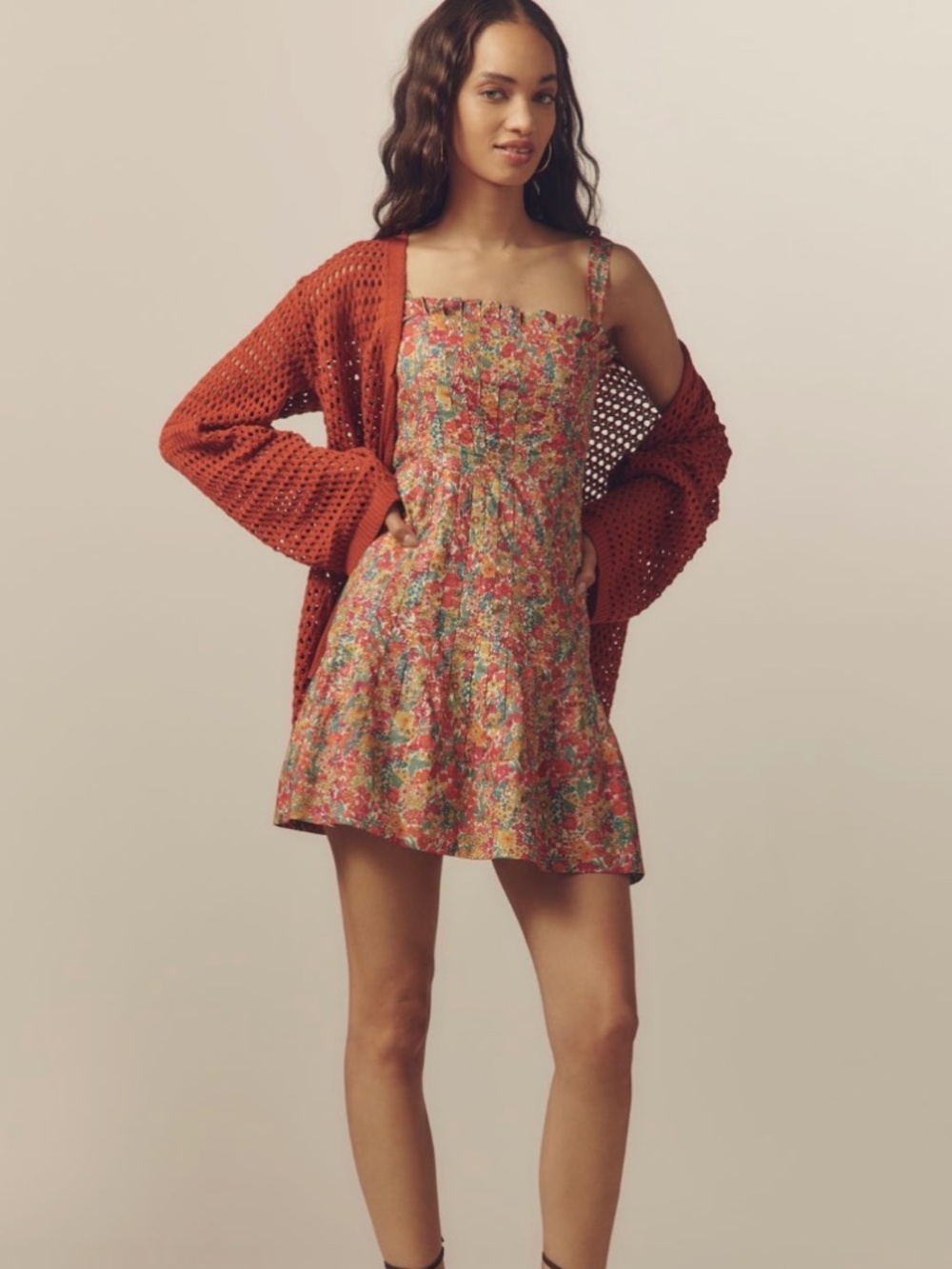 NWT Love The Label Cally Sleeveless Ruffle Trim Mini Dress, Size Small